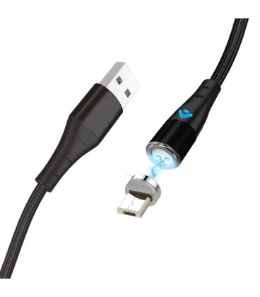 Cable de carga rapida magnetico micro usb phoenix 3a quick charge - 1 metro - transmision de datos - otg - led indicador - Image