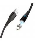 Cable de carga rapida magnetico micro usb phoenix 3a quick charge - 1 metro - transmision de datos - otg - led indicador - Image