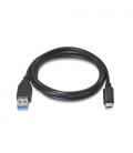 Cable USB 3.1 Gen2 10Gbps 3A. Tipo USB-C/M - A/M. Negro. 1m. - Imagen 2