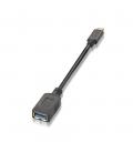 Cable USB 3.1 Gen1 OTG 5Gbps 3A. Tipo C Macho / A Hembra. Negro. 15cm. - Imagen 2