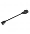 Cable USB OTG Acodado. Tipo Micro-B Macho/Tipo-A Hembra. Negro. 15cm. - Imagen 1