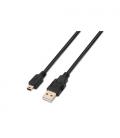 Cable USB 2.0. Tipo A/M - Mini B/M. Negro. 1.0m. - Imagen 1