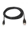 Cable USB 2.0. Tipo A/M - Mini B/M. Negro. 1.0m. - Imagen 2