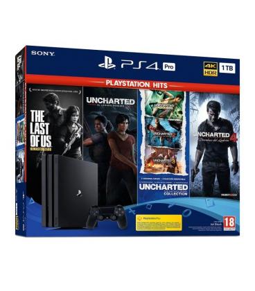 CONSOLA SONY PLAYSTATION 4 PRO 1TB + THE LAST OF US + UNCHARTED LEGACY + UNCHARTED COLLECTION + UNCHARTED 4