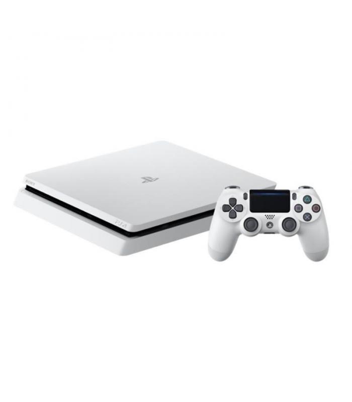 CONSOLA SONY PLAYSTATION 4 SLIM 500GB BLANCA - MANDO INALÁMBRICO DUALSHOCK 4  - CABLE HDM - Efecto2000