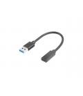 Adaptador USB A a USB C Lanberg AD-UC-UA-03 0.15m USB 3.2 Gen 1 5Gbps Negro