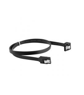 CABLE SATA III LANBERG 6GB/S HEMBRA HEMBRA ANGULO CLIP METAL 30CM NEGRO - Imagen 1