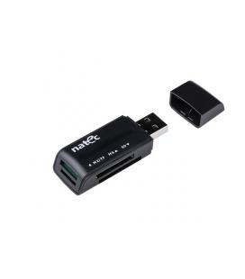 LECTOR DE TARJETAS NATEC MINI ANT 3 SDHC MMC M2 MICROSD USB 2.0 NEGRO - Imagen 1