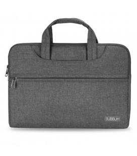 Maletín subblim business grey - para portátiles hasta 13.3'-14'/ 33.7-35.5cm - interior acolchado - bolsillo exterior - correa -
