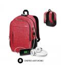 Mochila subblim urban lock red - para portátiles hasta 16'/40.64cm - 46*31*15cm - bloqueo antirrobo - puerto usb - salida - Imag