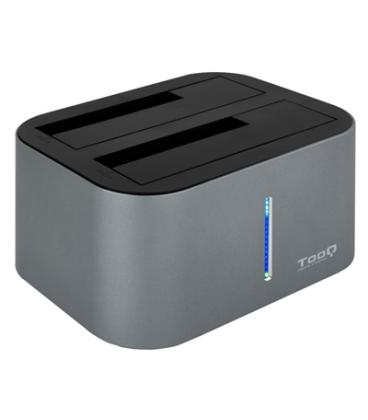 Tooq TQDS-805G Dock Station Doble Bahía HDD Gris - Imagen 1