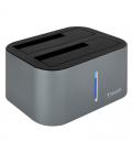 Tooq TQDS-805G Dock Station Doble Bahía HDD Gris - Imagen 1