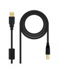 Cable usb 2.0 impresora nanocable 10.01.1203 - ferrita - doble apantallado - usb tipo a macho-tipo b macho - 3m - negro - Imagen