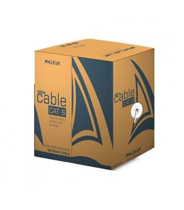 CABLE RED UTP CAT6 RJ45 PHASAK 305 GRIS - Imagen 1