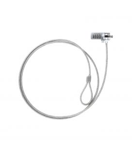 CABLE DE SEGURIDAD TOOQ UNIVERSAL C/COMBINACION 1,5 M PLATA