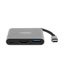 ADAPTADOR NATEC MULTIPUERTO USB-C A USB 3.0 HDMI 4K - Imagen 1