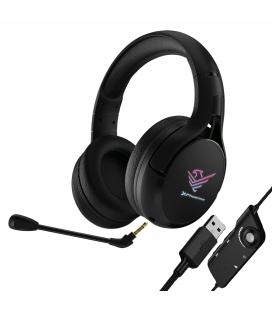 Auriculares gaming 7.1 phoenix x spectrum rgb conexión usb control de mute sonido y color en cable validos para pc