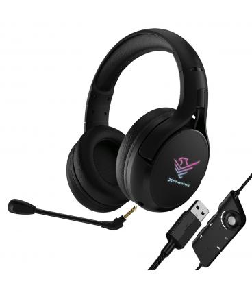 Auriculares gaming 7.1 phoenix x spectrum rgb conexión usb control de mute sonido y color en cable validos para pc - Imagen 1