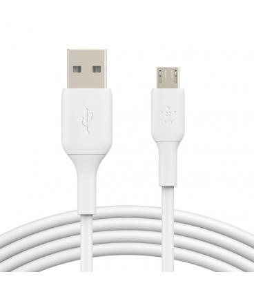 CABLE USB BELKIN BOOSTCHARGE microUSB MACHO A USB/ A MACHO 1M BLANCO - Imagen 1