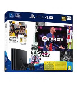 CONSOLA SONY PLAYSTATION 4 PRO 1TB + FIFA 21 + DESCARGABLE + CÓDIGO 14 DÍAS PS PLUS + MANDO DUALSHOCK V2