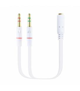 CABLE AUDIO NANO CABLE JACK3.5/H - 2*JACK3.5/M 20CM BLANCO