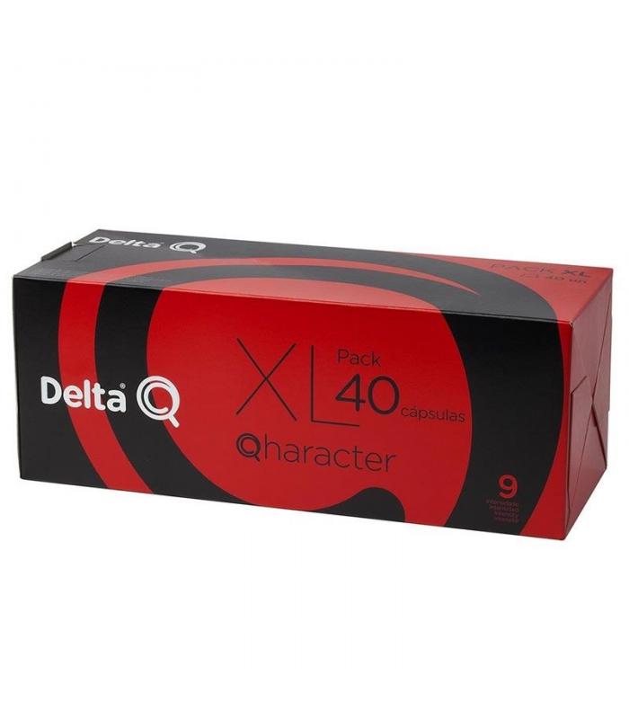 Caja de 40 cápsulas de café delta qharacter - intensidad 9 - compatibles  con cafeteras delta