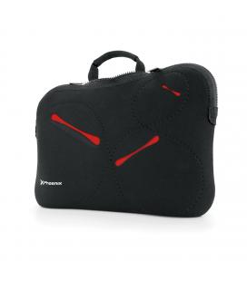 FUNDA / MALETIN SLEEVE NEOPRENO PHOENIX STOCKHOLM PARA PORTATIL NETBOOK HASTA 17" COLOR NEGRO DETALLES EN ROJO - Imagen 1