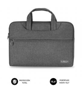 Maletín subblim business laptop sleeve para portátiles hasta 15.6'/ cinta para trolley/ gris - Imagen 1