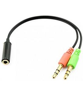 Cable conversor adaptador phoenix de audio de jack 4 pines hembra a 2 jack 3.5 (micrófono y audio) - Imagen 1