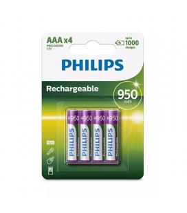 Pack de 4 pilas aaa philips r03b4a95/10/ 1.2v/ recargables - Imagen 1