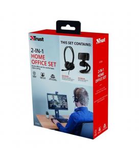 Pack 2 en 1 trust doba home office set webcam + auriculares con micrófono - Imagen 1