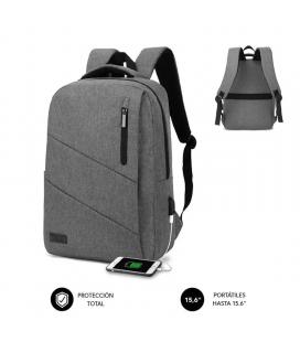 Mochila subblim city backpack para portátiles hasta 15.6'/ puerto usb/ gris