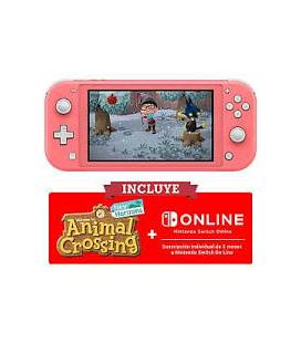 CONSOLA NINTENDO SWITCH LITE CORAL + ANIMAL CROSSING NEW HORIZONS + 3 MESES NINTENDO SWITCH ONLINE - 10005232