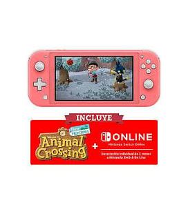 CONSOLA NINTENDO SWITCH LITE CORAL + ANIMAL CROSSING NEW HORIZONS + 3 MESES NINTENDO SWITCH ONLINE - 10005232