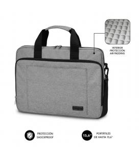 Maletín subblim air padding laptop bag para portátiles hasta 15.6'/ cinta para trolley/ gris - Imagen 1