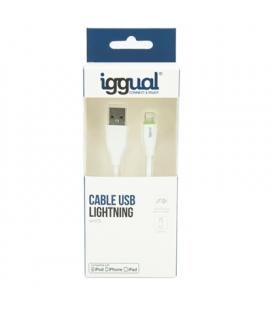 iggual cable USB-A/Lightning 100 cm blanco - Imagen 1