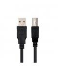 CABLE USB(A) 2.0 A USB(B) 2.0 NANOCABLE 3M NEGRO - Imagen 1