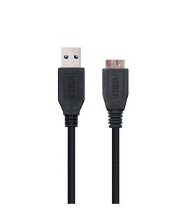 CABLE USB(A) 3.0 A MICRO USB(B) NANOCABLE 1M NEGRO - Imagen 1
