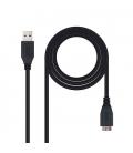 CABLE USB(A) 3.0 A MICRO USB(B) NANOCABLE 1M NEGRO - Imagen 2