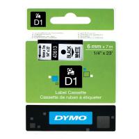 Cinta rotuladora autoadhesiva dymo d1 6mm x 7 metros de longitud para rotuladoras label manager, negro sobre blanco