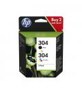 CARTUCHO ORIG HP Nº 304 PACK COLORES Y NEGRO NEGRO/MAGENTA - Imagen 1
