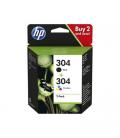 CARTUCHO ORIG HP Nº 304 PACK COLORES Y NEGRO NEGRO/MAGENTA - Imagen 2