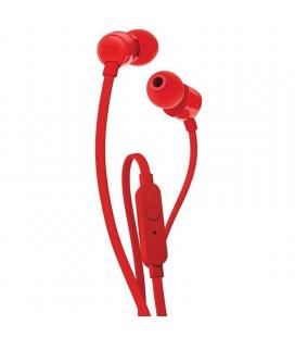 Auriculares intrauditivos jbl t110 red - pure bass - drivers 9mm - cable plano - manos libres - Imagen 1