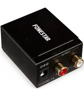 Convertidor de audio fonestar fo - 37da - audio digital en analógico - entrada óptica spdif - coaxial spdif - salida audio esté