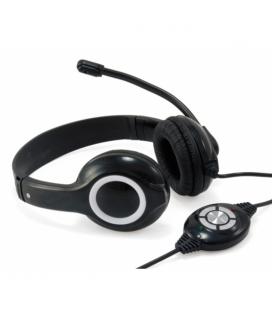 Auricular conceptronic cchatstaru2b usb + microfono flexible control de volumen negro - Imagen 1