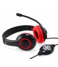 Auricular conceptronic usb + microfono flexible control de volumen negro - rojo - Imagen 1