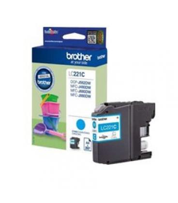 Cartucho tinta brother lc221c cian 260 paginas dcpj562dw - mfcj480dw - mfcj680dw - Imagen 1