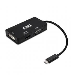 Adaptador nanocable 10.16.4301-bk/ usb tipo-c macho - vga hembra/ dvi hembra/ hdmi hembra - Imagen 1