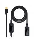 Cable alargador usb 2.0 nanocable 10.01.0212/ usb macho - usb hembra/ 10m/ negro - Imagen 1