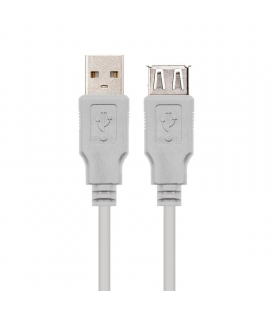 Cable alargador usb 2.0 nanocable 10.01.0204/ usb macho - usb hembra/ 3m/ beige - Imagen 1